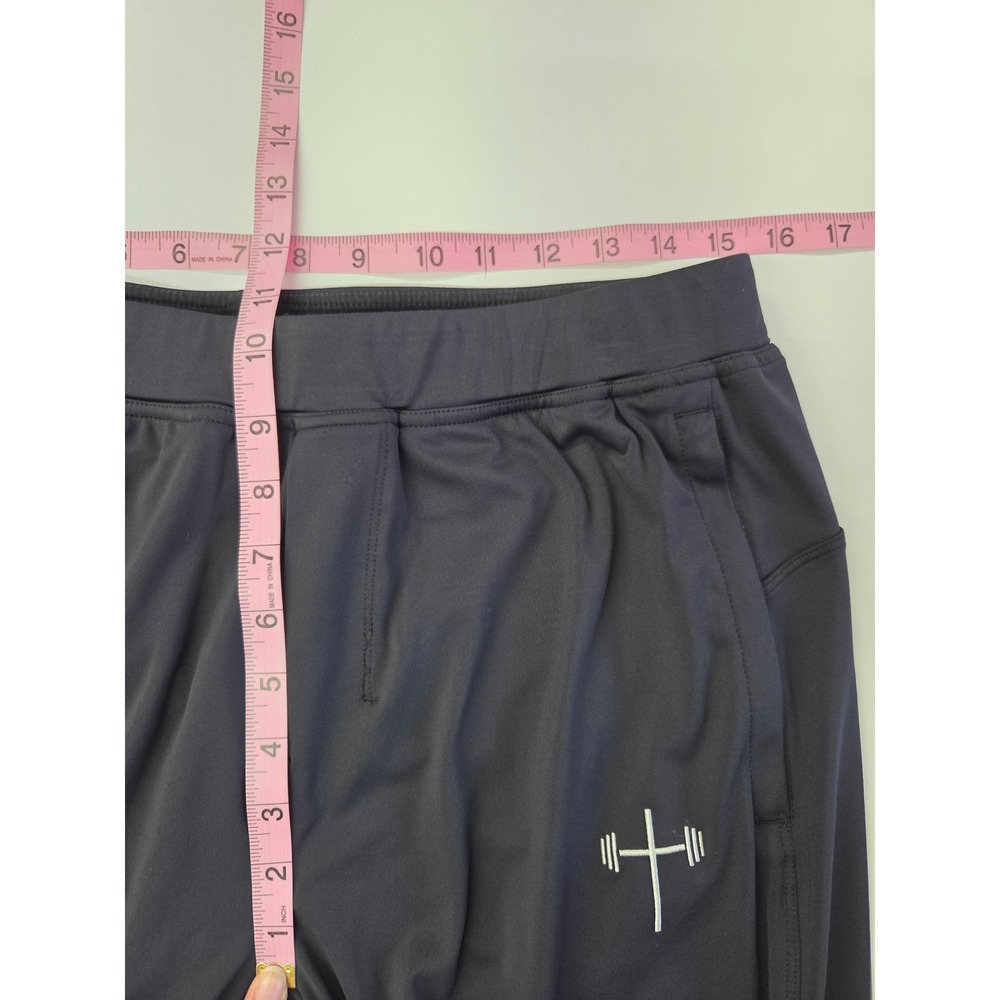 Holstrength Mens Black Active Joggers Zipper Ankle L Christian Gym Clothing - Picture 7 of 12